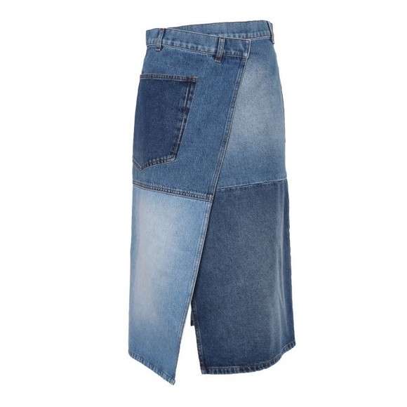 Philosophy Di Lorenzo Serafini Denim Skirt With Unique Patchwork Design - NWT - Picture 1 of 3